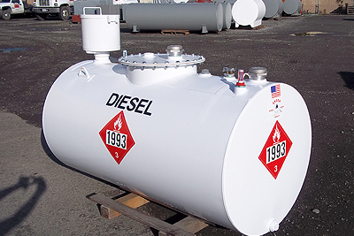 Fuel Spill Containment mounted on a Diesel Fuel Tank